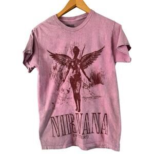 Nirvana Pink In Utero Angel Print Short Sleeve Band T-shirt Women’s Size Small